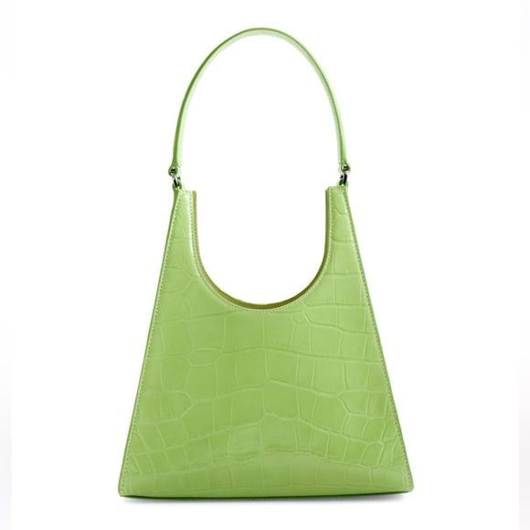 🌺🎉HP🎉🌺 NWT Staud Rey Croc Embossed Shoulder Bag Pistachio - Picture 12 of 16